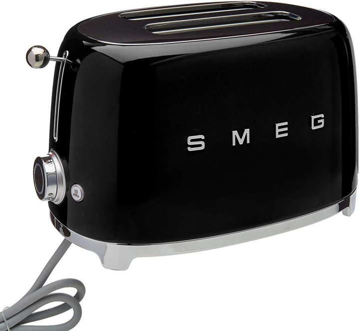 スメッグ トースター SMEG TSF01BLUS レトロデザイン 2スライス トースト ブラック 2-Slice Toaster-Black