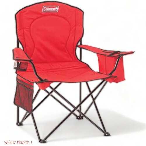 【最大2000円クーポン3月11日まで】Coleman Camping Quad Chair with 4-Can Cooler Red / コールマン キャンプチェア アウトドアチェア レッド