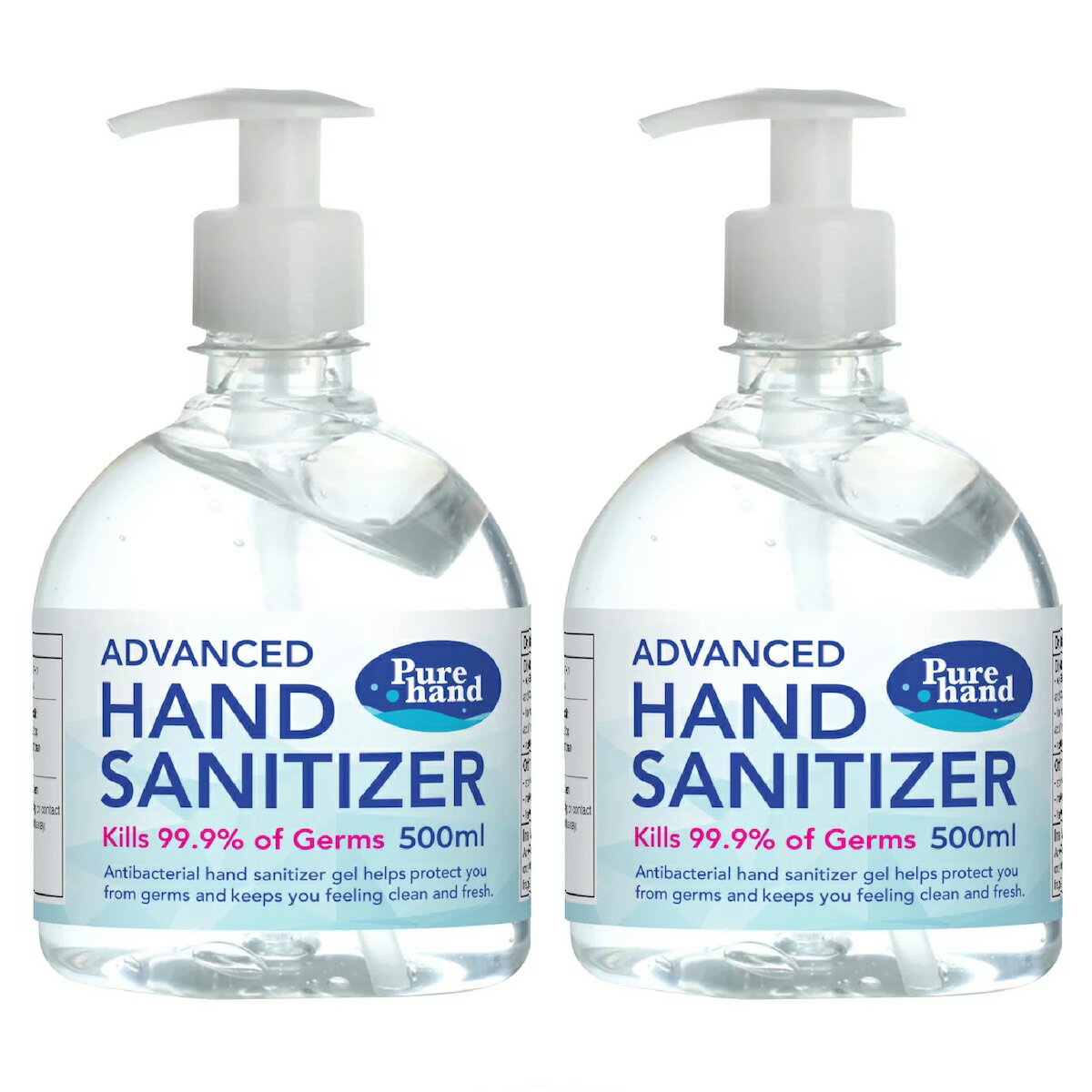 送料無料・除菌アルコールハンドジェル ・大容量500ml・お得な2個セット アルコール成分75％ ハンドジェル Pure Hand Instant Hand Sanitizer / アメリカ発 ピュアハンド ハンドサニタイザー 除菌 500 mlのサムネイル