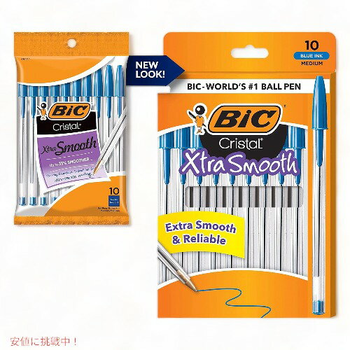 Bic ボールペン　ビック クリスタル エクストラスムーズボールペン 1.0ミリ ブルー 10本入りx1 アメリカーナがお届け!