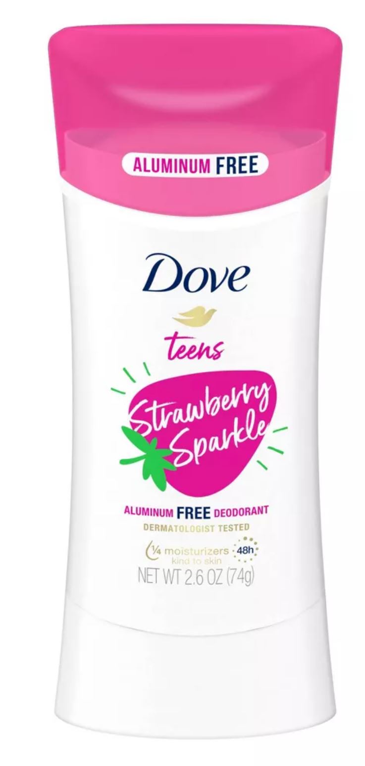 【最大2,000円クーポン5月27日1:59まで】ダヴ Dove デオドラント ビューティーティーンズ Beauty Teens ストロベリー スパークル 74g Strawberry Sparkle Aluminum Free Deodorant 2.6oz