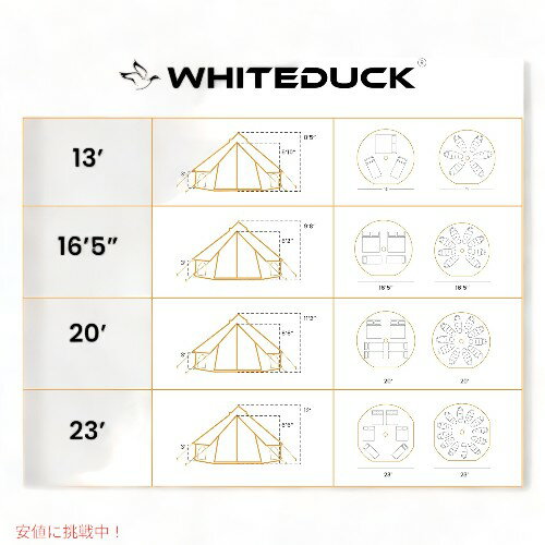 WHITEDUCK ���Х��󡦥����Х����٥�ƥ�� - �����ס������ԥ��ѥ����륷������ƥ�� Avalon Canvas Bell Tent - Luxury All Season Tent for Camping