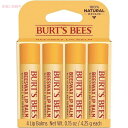 Burt's Bees 100% Natural Lip Balm, Original Beeswax with Vitamin E & Peppermint Oil, 4 Tubes / バーツビーズ 100％ナチュラル リップクリーム 4本入り