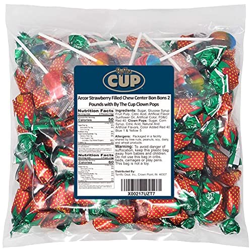 Arcor Strawberry Filled Chew Center Bon Bons 2lbs with …