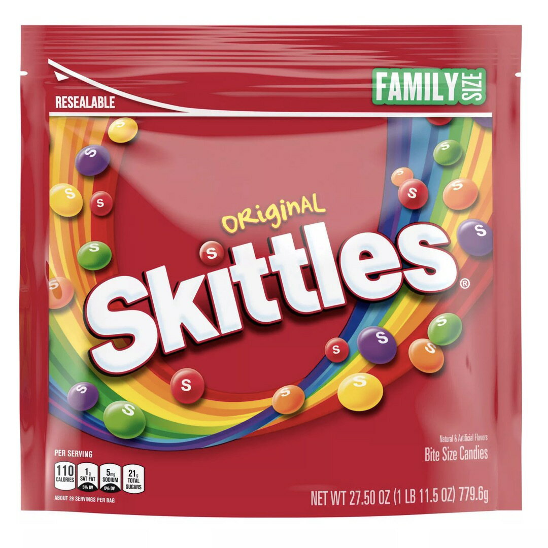 Skittles Original Candy Family Size / スキトルズ フルーツキャンディー オリジナル ファミリーサイズ 779.6g（27.5oz）