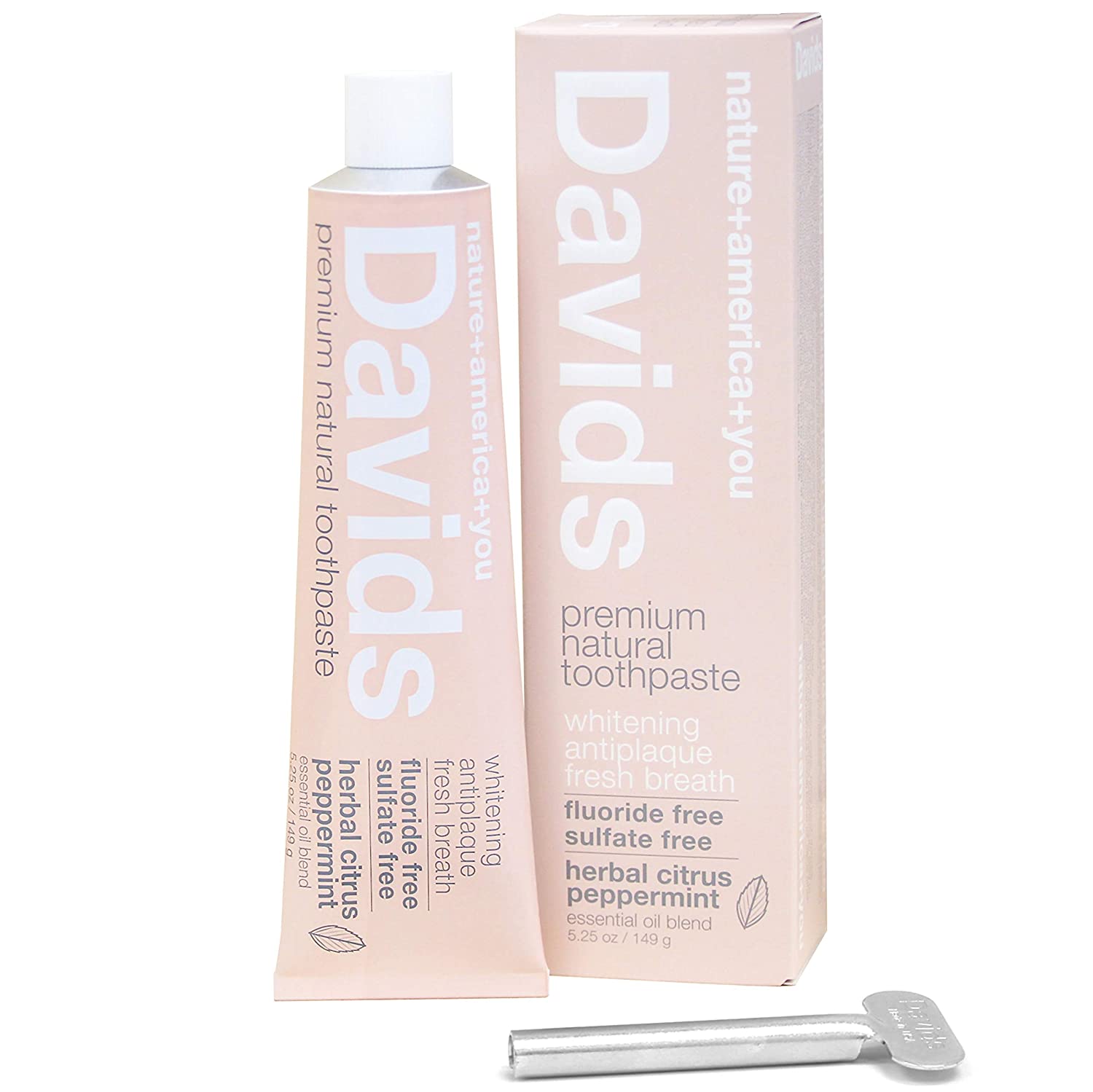 Davids Premium Natural Toothpaste HERBAL CITRUS PEPPERMINT 5.25oz / プレミアム ナチュラル 歯磨き粉 フッ素＆SLSフリー ハーバルシトラスペパーミント 149g