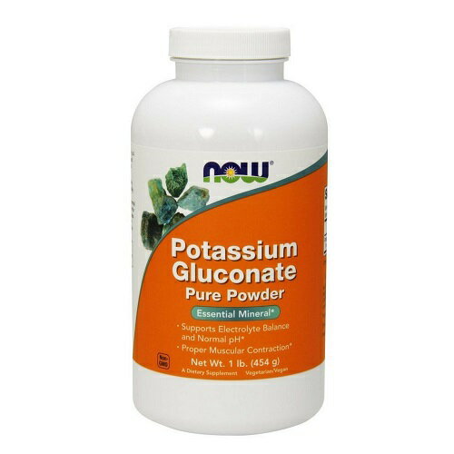 Now Potassium Gluconate Pure Powder 1lb カリウム 100％ピュアパウダー（グルコン酸結合）454g