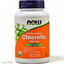 オーガニック・クロレラ 500mg 200タブレット NOW Organic Chrorella 500mg 200 tablets