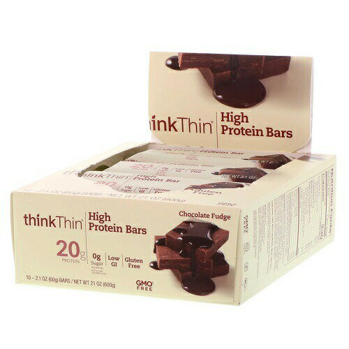 ThinkThin, High Protein Bar, Chocolate Fudge, 󥯥 ϥץƥС 祳졼ȥե...