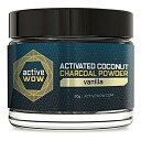 Active Wow Activated Charcoal Teeth Whitening Powder, Vanilla / アクティブワオ 活性炭 歯磨き粉 ホワイトニング チャコールパウダー バニラ 20g