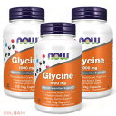 3個セット NOW Foods ナウフーズ グリシン 1000mg 100粒 ベジカプセル #0107 Glycine 1000mg Veg Capsules