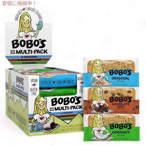 Bobo's オーツバー マルチパック 12個入り オーガニック 全粒ロールドオーツ Oat Bars Multi pack