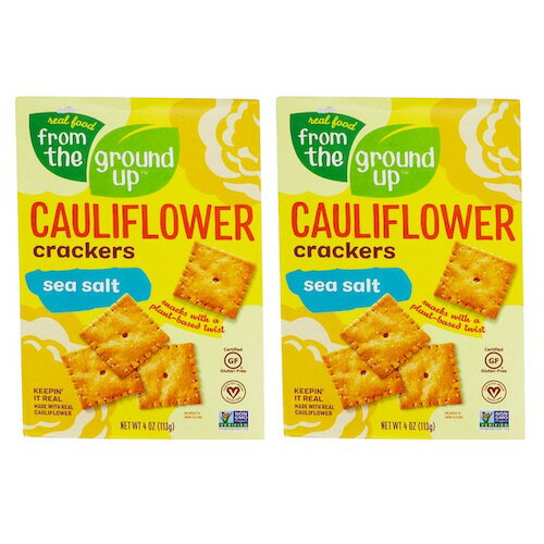 [2箱セット] From the Ground Up Cauliflower Crackers Sea Salt - 4oz/ フロムザグラウンドアップ カリフラワー クラッカー [シーソルト] 113g