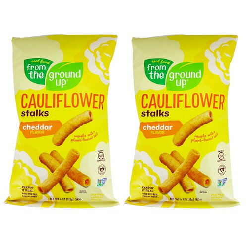 【最大2,000円クーポン6月11日1:59まで】[2袋セット] From the Ground Up Cauliflower Stalks Cheddar - 4oz/ フロムザグラウンドアップ カリフラワー ストークス [チェダー] 113g