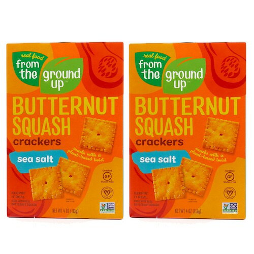 [2箱セット] From the Ground Up Butternut Squash Crackers Sea Salt - 4oz/ バターナッツスクアッシ..