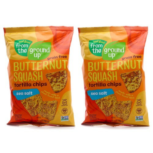 [2袋セット] From the Ground Up Butternut Squash Tortilla Chips Sea Salt - 4.5oz/ バターナッツス..