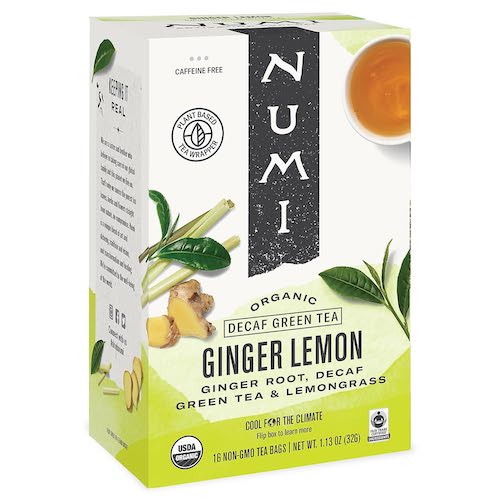 Numi ヌミ オーガニック デカフェ 緑茶＆ハーブティー [ジンジャーレモン] 16ティーバッグ入り Ginger Lemon