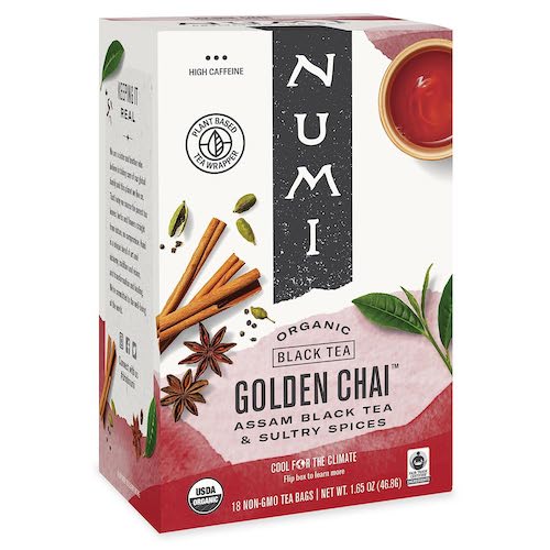 【最大2,000円クーポン1/29(水) 01:59まで】Numi ヌミ オーガニック チャイ [ゴールデンチャイ] 18ティーバッグ入り 紅茶 Golden Chaiのサムネイル
