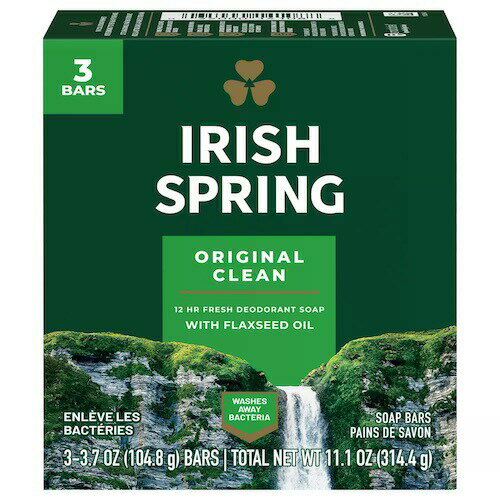 Irish Spring アイリッシュスプリング デオドラントソープ 男性用  104.8g x 3個入り Bar Soap Original Clean 3.7oz