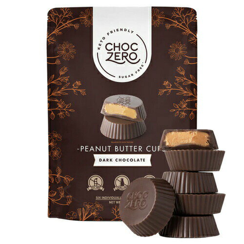 ChocZero Dark Chocolate Peanut Butter Cups 3oz / チョクゼロ ピーナッツバターカップ ダークチョコレート