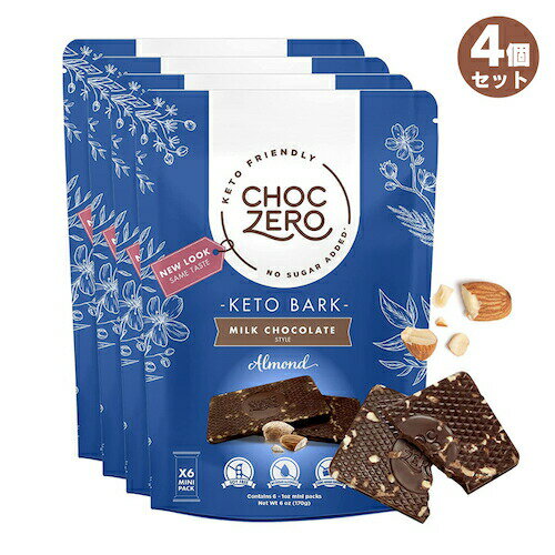 4ġChocZero Milk Chocolate Almond Keto Bark 6oz / 祯 ߥ륯祳졼 ...