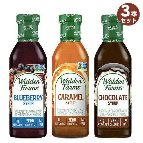 【3本セット】Walden Farms カロリーフリー シロップ 3種類 ブルーベリー＆キャラメル＆チョコレート 12oz/355ml ゼロカロリー 無脂肪 コレステロールゼロ