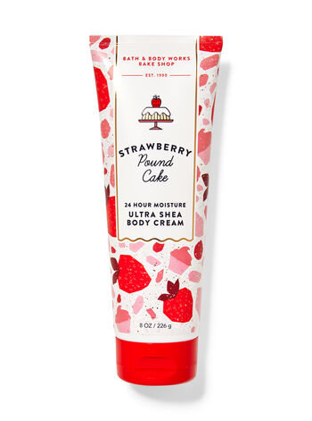 Bath & Body Works STRAWBERRY POUND CAKE Ultra Shea Body Cream 8 oz / 2...