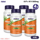 【最大2,000円クーポン6月11日01:59まで】【送料無料・お得な4個セット】Now foods ナウフーズ ロディオラ 500mg 60粒 #4754 Rhodiola 500mg 60cap