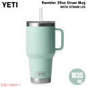 YETI ランブラー 35オンス ストローマグ ストロー蓋 1035ml シーフォーム YETI Rambler 35oz Straw Mug With Str...