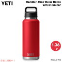 イエティ YETI ランブラー 46oz ボトル チャグキャップ付き レスキューレッド 1.36リットル Rambler 46 oz Bottle With C...