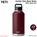 YETI イエティ ランブラー 64oz ボトル チャグキャップ付き 1.9リットル ワイルドバインレッド Rambler 64 oz Bottle With ...