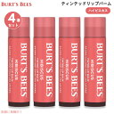 【4本セット】Burt's Bees 100% Natural Tinted Lip Balm, Hibiscus バーツビーズ ティンテッドリップバーム [ハ...