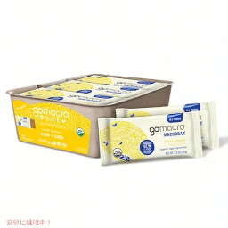 GoMacro Organic Vegan Protein Bars, Lemon + Lemon, 2.3 Oz, 12 Count / ゴーマクロ オーガニック プロテインバー ヴィー 12個入り [レモン＋レモン]