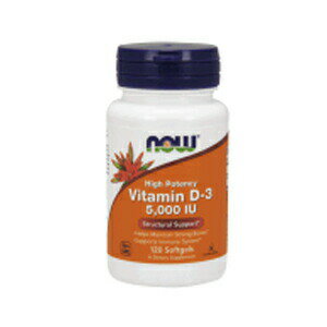 NOW Vitamin D3 5000 Iu, 120-Softgels 0372 ナウ ビタミンD-3 5000IU 120ソフトカプセル