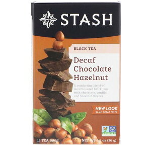 Stash Black Tea Decaf Chocolate Hazelnut 18 Tea Bags 1.2oz (36g) / スタッシュ ブラックティー ディカフェ [チョコレートヘーゼルナッツ] ティーバッグ 18袋入り ノンカフェイン カフェインゼロ