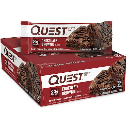 【最大2,000円クーポン5月27日1:59まで】クエストバー プロテインバー チョコレートブラウニー 12本入り/ Quest Bar Protein Bar Chocolate Brownie Flavor 12ct