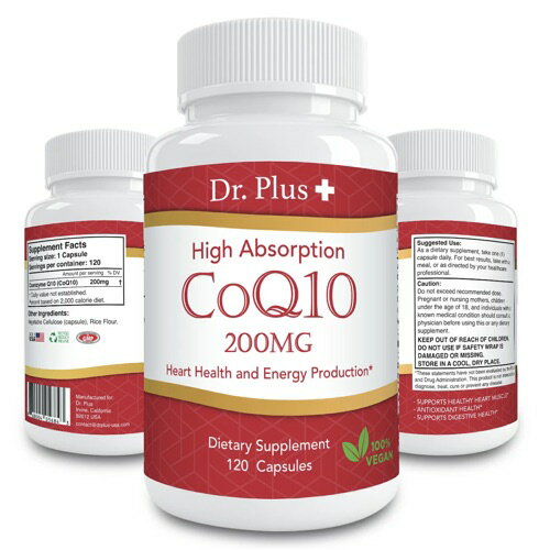 高吸収コエンザイムCoQ10 - Coenzyme Q10　120カプセル　お得な4ヶ月分　High Absorption COQ10 Dr.Plus + ドクター …