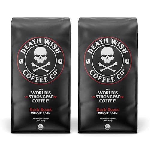 【2袋セット】DEATH WISH COFFEE Ground Coffee Dark Roast [16 oz.] The World's Strongest Coffee / デスウィッシュコーヒー 世界一ストロングなコーヒー 挽き豆 [ダークロースト] オーガニック 454g
