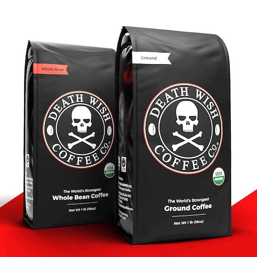 【2個セット】DEATH WISH COFFEE Bundle Ground Coffee & Whole Bean Coffee Dark Roast 16 oz / デス..