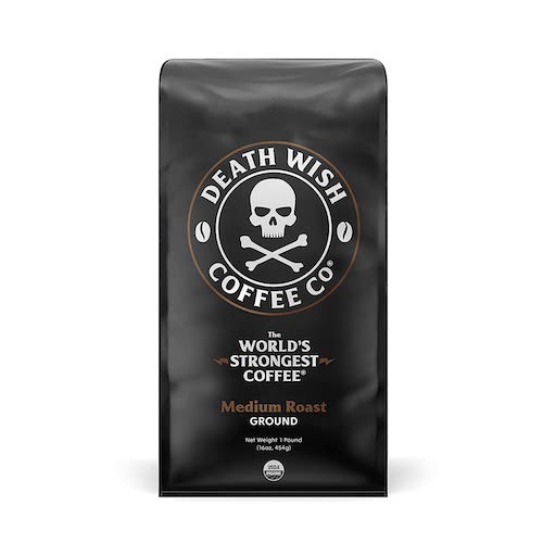 DEATH WISH COFFEE Ground Coffee Medium Roast [16 oz.] The World's Strongest Coffee / デスウィッシュコーヒー 世界一ストロングなコーヒー 挽き豆 [ミディアムロースト] オーガニック 454g