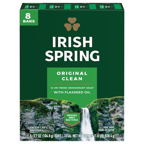 Irish Spring Bar Soap for Men, Original Clean Deodorant Bar Soap, 3.7 Oz, 8 Pack / アイリッシュスプリング デオドラントソープ 男性用  104.8g x 8個入り