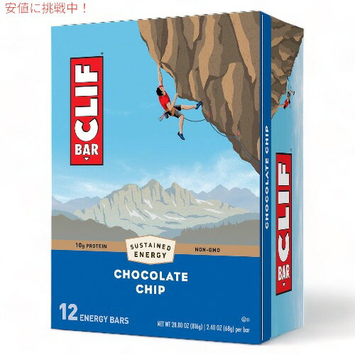 CLIF Bar Energy Bar, Chocolate Chip クリフバー エナジーバー  12個入り