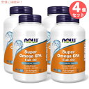 4個セット ナウフーズ NOW Foods スーパーオメガ EPA フィッシュオイル 120粒 オメガ3 DHA Super Omega EPA Fish Oil