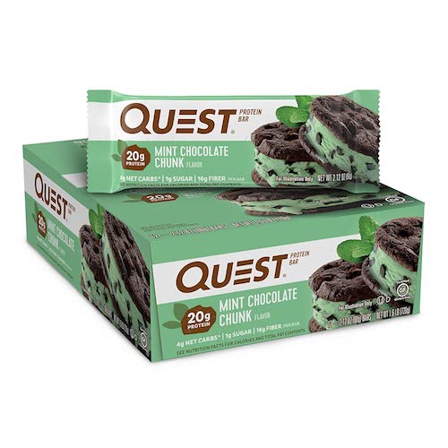 【最大2,000円クーポン5月27日1:59まで】クエストバー プロテインバー ミントチョコレート 12本入り/ Quest Bar Protein Bar Mint Chocolate Flavor 12ct