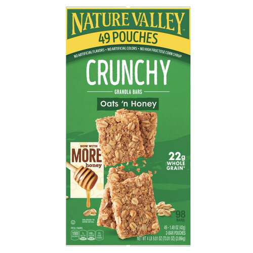 ネイチャーバレーグラノーラバー 49袋（1袋2枚入り・合計98枚） Nature Valley Oats 'n Honey