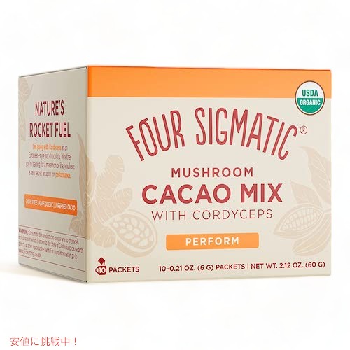 【最大2,000円クーポン5月27日1:59まで】Four Sigmatic Mushroom Cacao Mix with Cordyceps Perform 10..