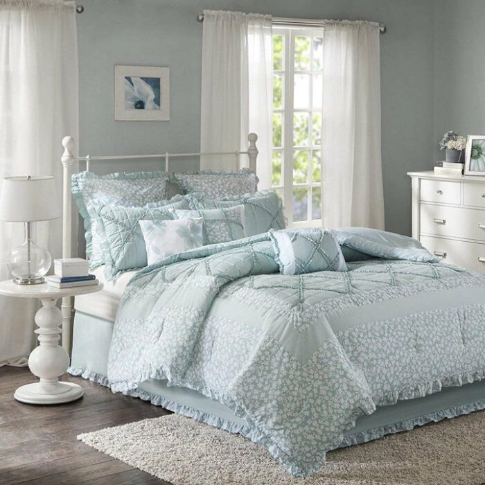 マディソンパーク 綿 掛け布団 9点セット Mindy 9 Piece Cotton Percale Comforter Set アメリカーナがお届け!