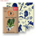Bees Wrap ビーズラップ 再利用可能なミツロウフードラップ Reusable Beeswax Food Wraps 米国製 - 詰め合わ (S,M,L)...