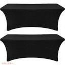 SEPARO - 2パック、6フィートスパンデックステーブルカバーフィット長方形テーブルクロス伸縮性生地