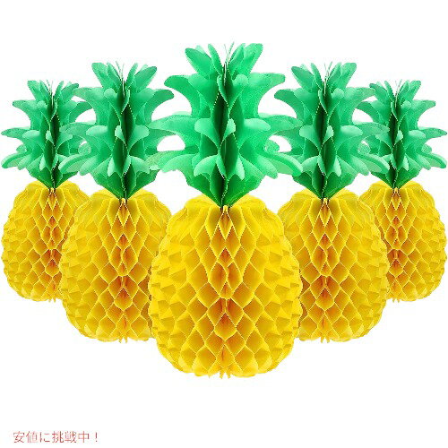 u pCibv fR[V 6 / Blulu Pineapple Honeycomb Tissue Paper Hanging Decorations 6ct